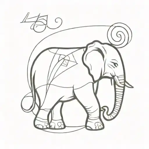 Elephant And Number 4