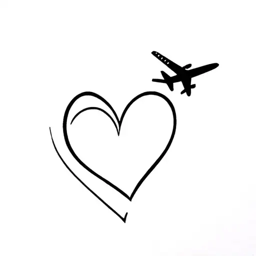 Heart And Airplane Flying
