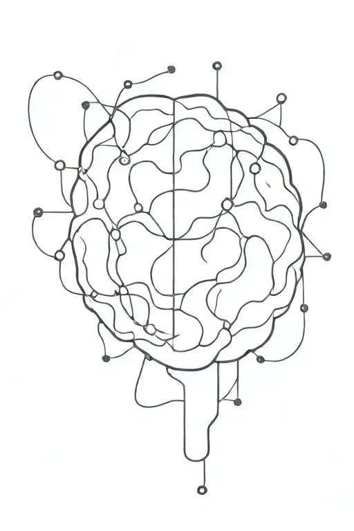 Brain Connected Line Tattoo Design Inspired By Science