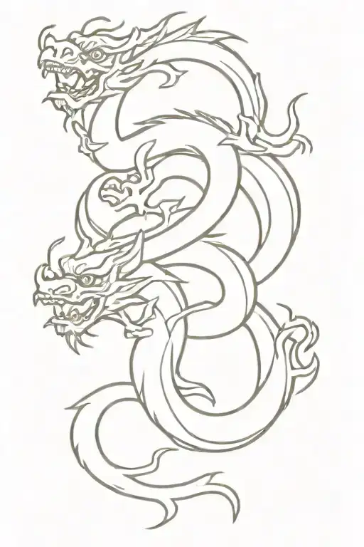 Chinese Dragon Intertwined