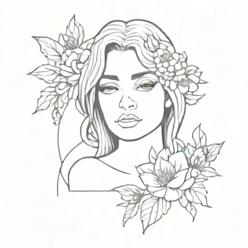 Angel Face With Flowers Small