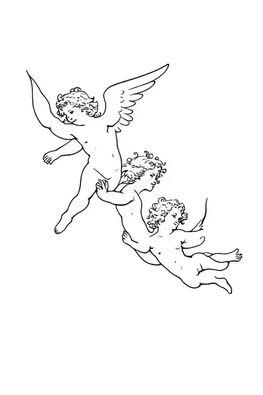 2 Cherubs Flying