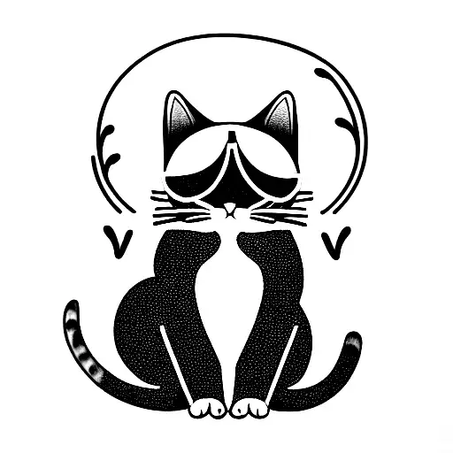 Minimalistic Cat With Kiwis For Sunglasses