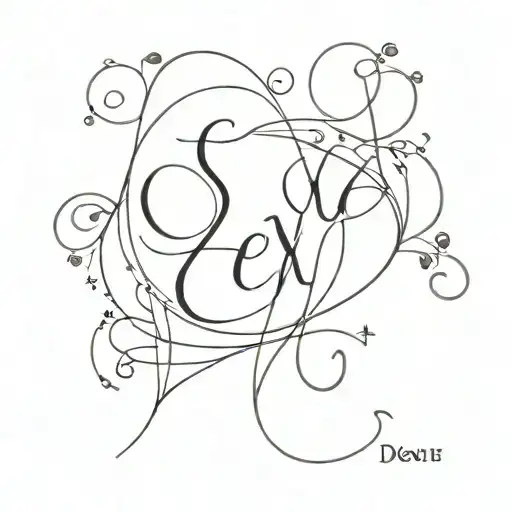 Sexy Word Thigh Tattoo Design