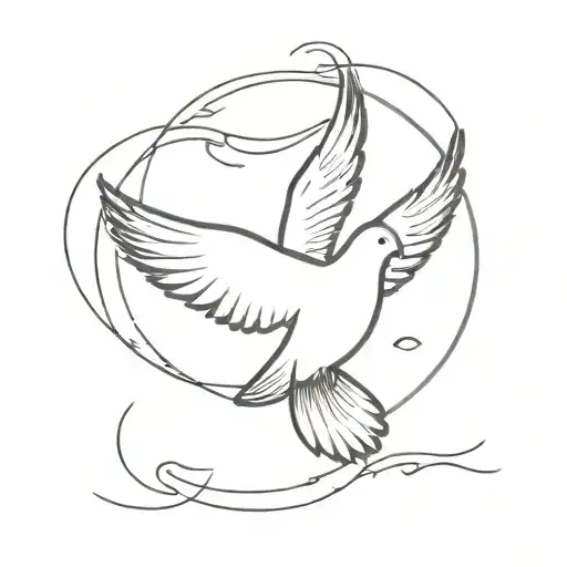 Holy Spirit Dove Flying With Aura