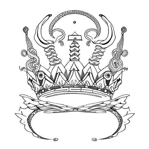 Snake Sword Moon Wings Crown