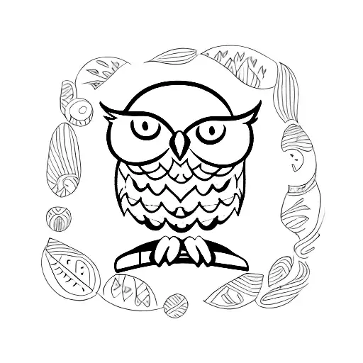 Owl With Mountains And Trees
