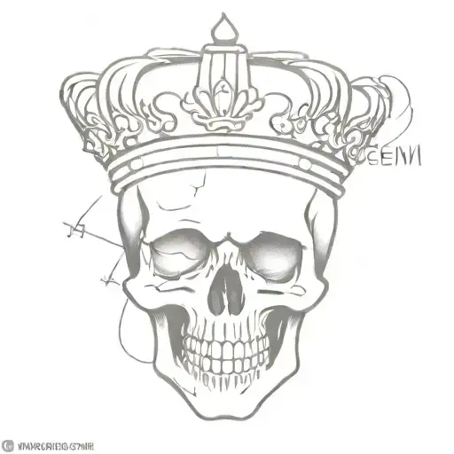Skull And Crown With Messorem Writen Under It