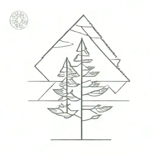 Continuous Line Pine Tree