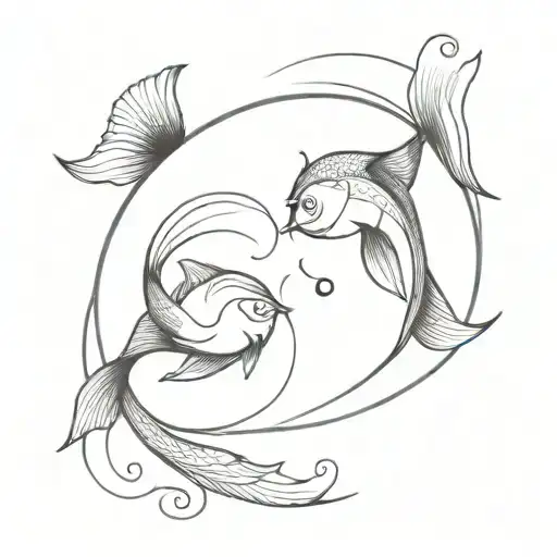 Pisces Fish Yin Yang Chest Piece