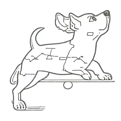 Fenway Park Outline With Small Dog Print Inside