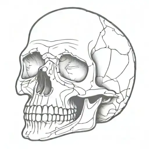 Human Skull With One Eye Popping