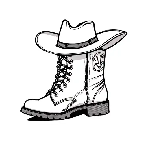 Combat Boots And A Cowboy Hat