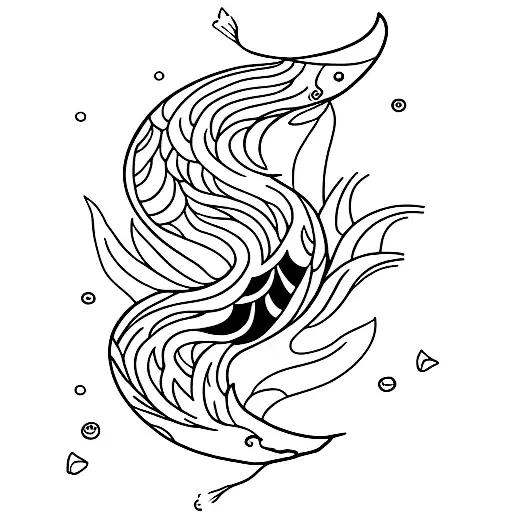 Koi Fish Mountain Scene