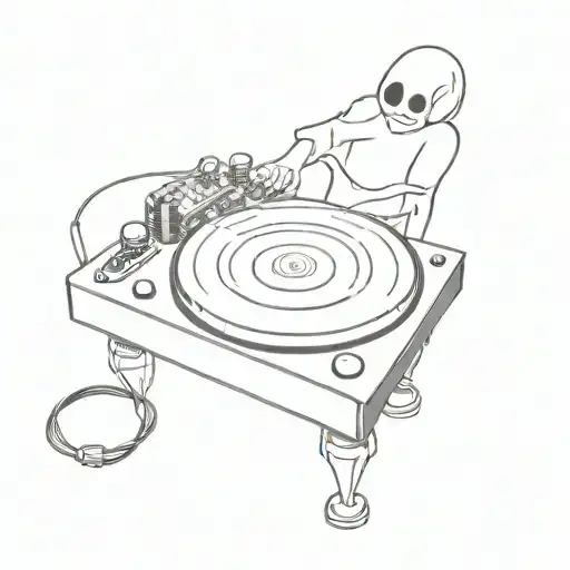 Ghost Dj Spinning Music On A Turntable
