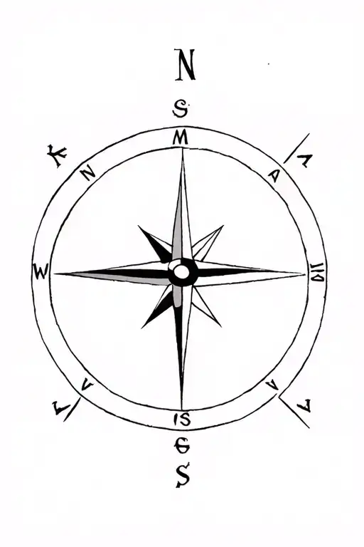 Smiple Fine Line Compass