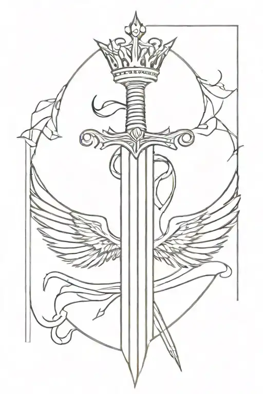 Winged Sword Stabbed Through Crown