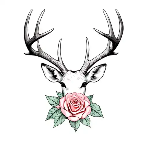 Deer Antlers And Roses