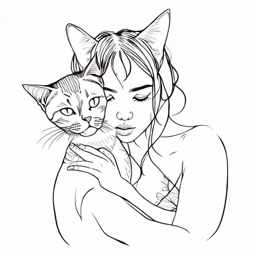A Woman With A Cat