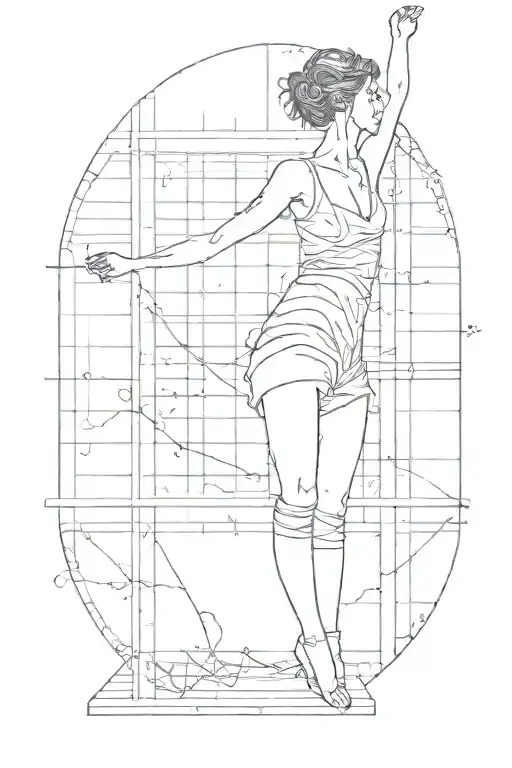 A Woman Freeing Herself From A Jail Cell