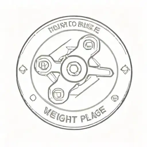 A Minimalist Tattoo Of A Weight Plate With A Motivational Quote