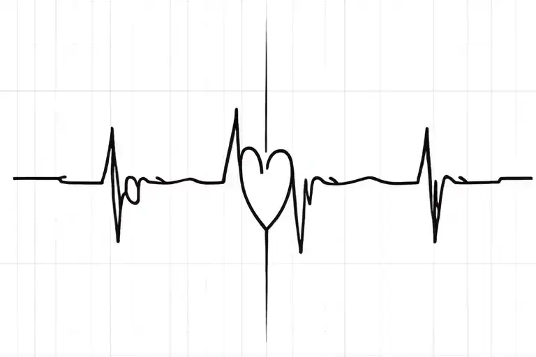 Heartbeat Line Forming Initials Ctb