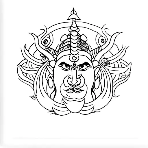 Lord Shiv With Trishul Snake And Damru