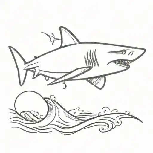 Shark Eating A Surf Board