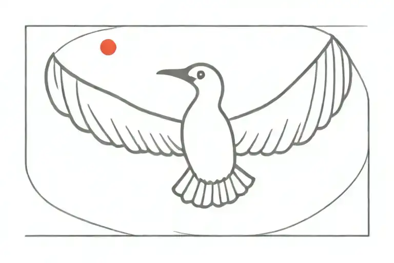 Loon With Wings Spread On Water With Red Eye