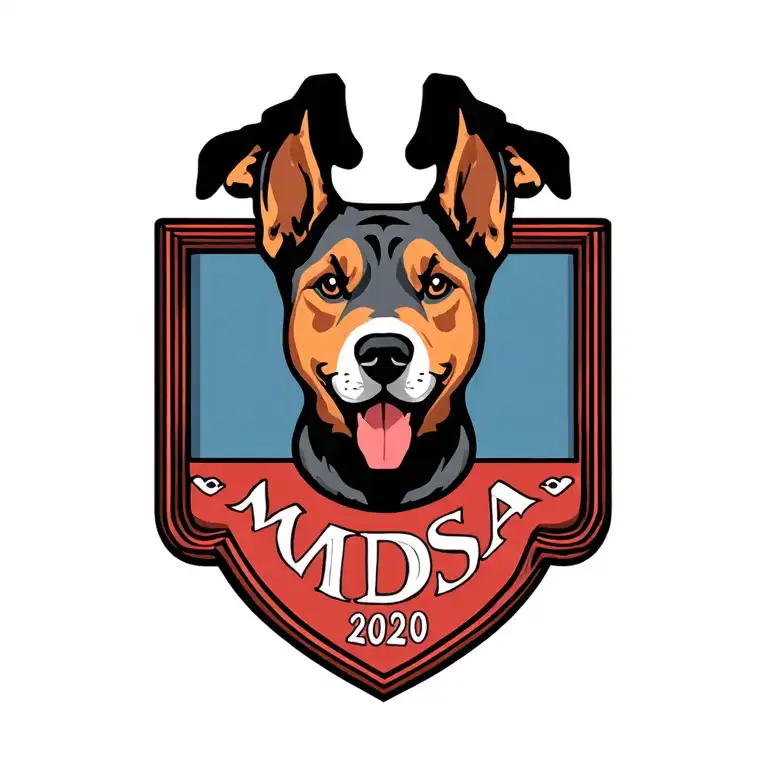Family Crest Incorporating A Dog And The Family Name Mdsa And Year 2020