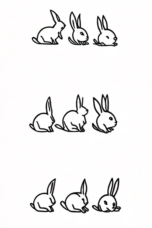 6 Rabbits One In Black