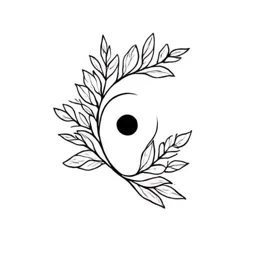 Semicolon Within A Flower Intertwined Leaves Growing