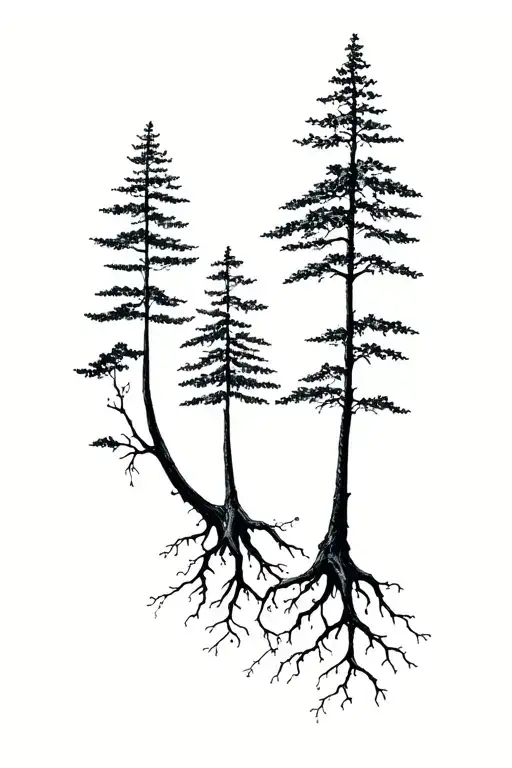 6 Little Trees That Originate From The Same Roots Growing Alongside Each Other