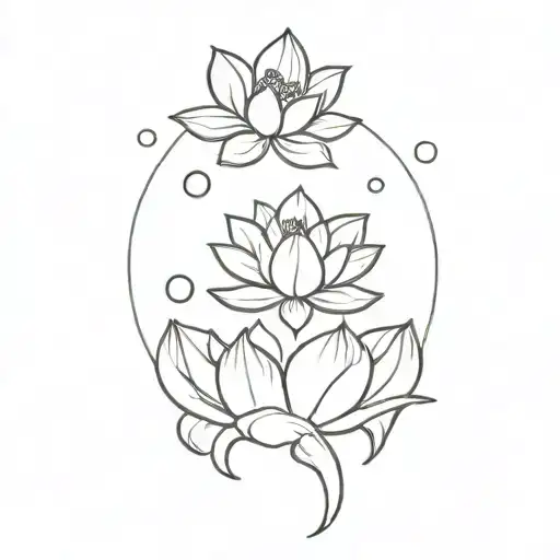 A Lotus Flower Blooming Underwater Surrounded By Koi Fish