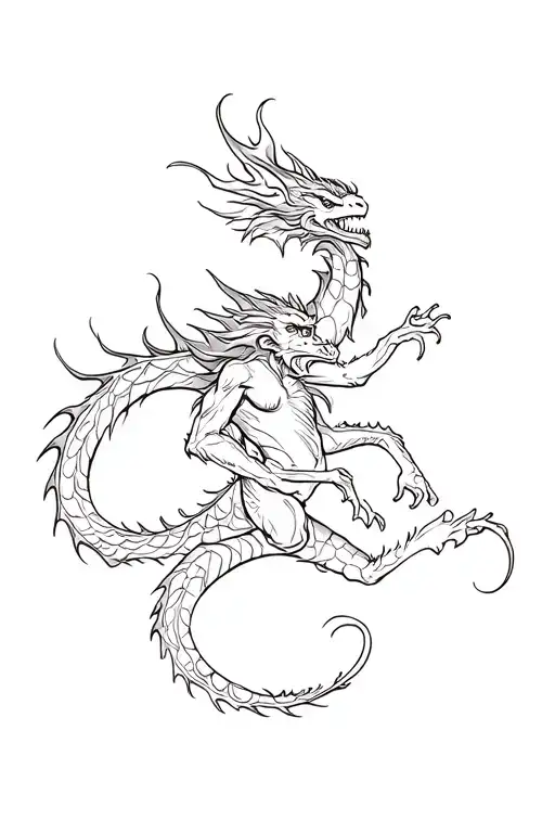 Fire Dragon Intertwined Metal Monkey Riding