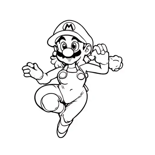 Super Mario Game Pin Up Girl