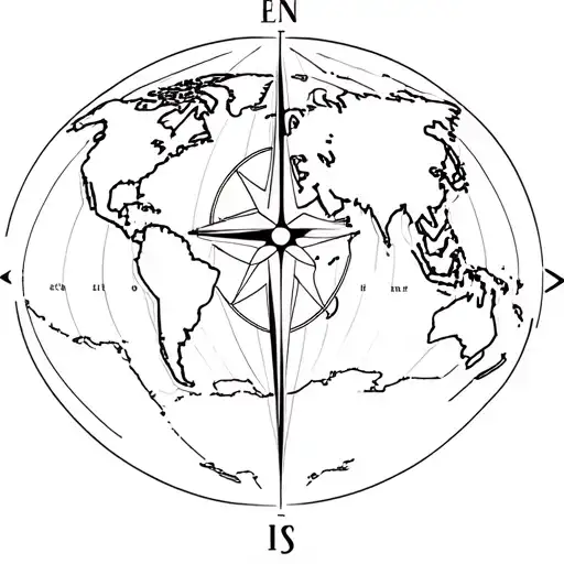 World Map Compass