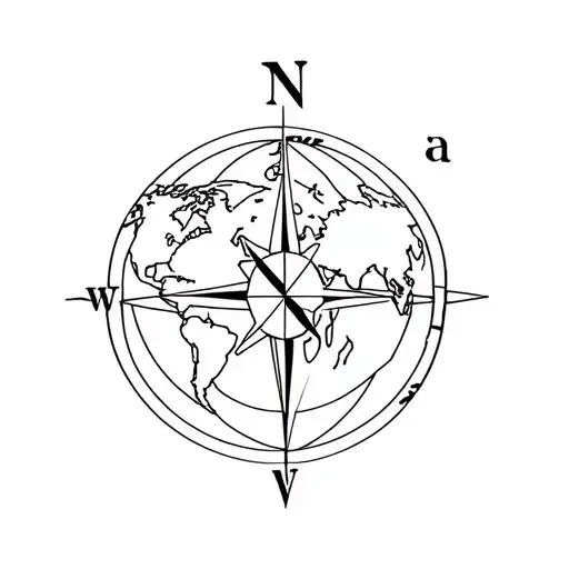 World Map Compass
