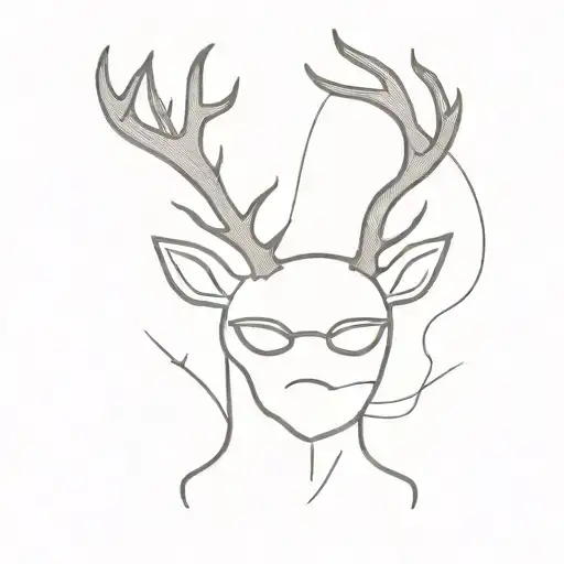 Comedy Mask With Small Deer Antlers