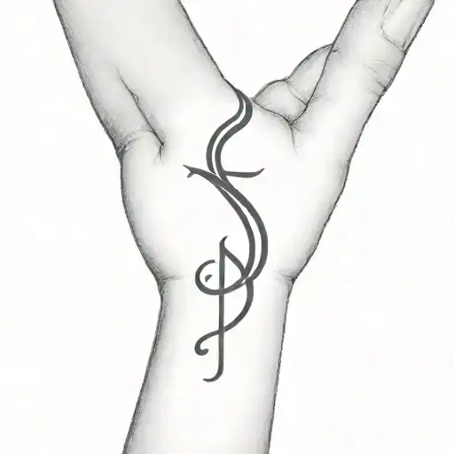 Small Letter Of Siblings Names In Arabic Lettering Wrapped Around Wrist