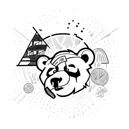 A Magical Soccer Stadium With A Bear Mascot Surrounded By Tropical Beaches