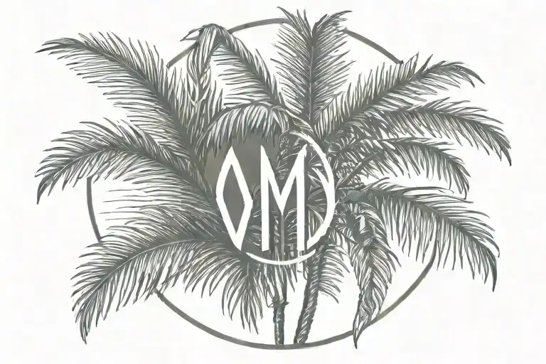 Monogram Wiggs With Palm Tree