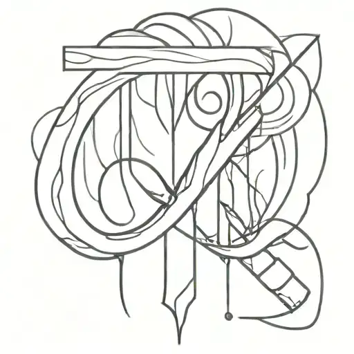 An Abstract Representation Of Wood Grain With Hidden Construction Tools