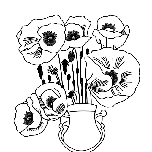 Poppy Flowers On A Vine