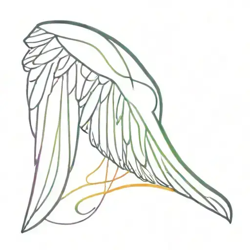 Angel Wings With A Rainbow