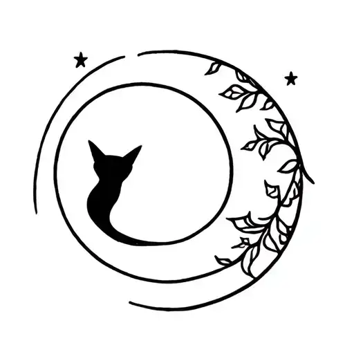 Cat And Moon