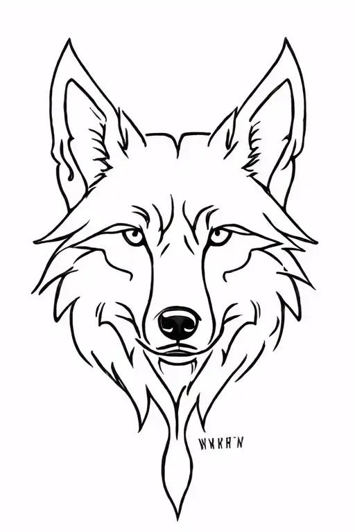 Wolf Face With Words