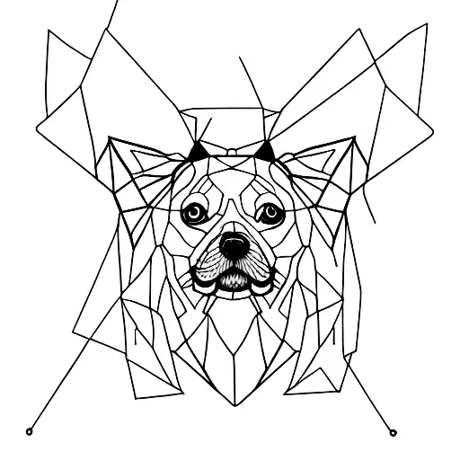 Small Beige Dog With Darker Triangle Falling Ears