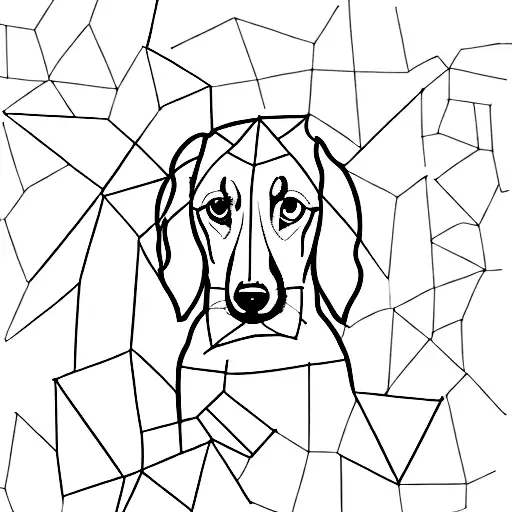 Outline Of Small Beige Dog With Darker Triangle Droopy Ears