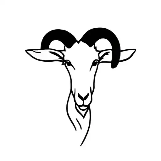 Aries Small Tattoo With Goat